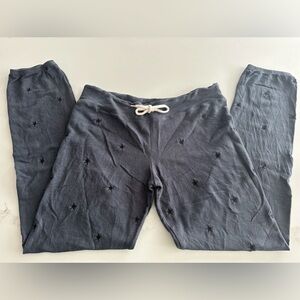 MONROW Star embroidered sweatpants . Small , Never worn but washed .